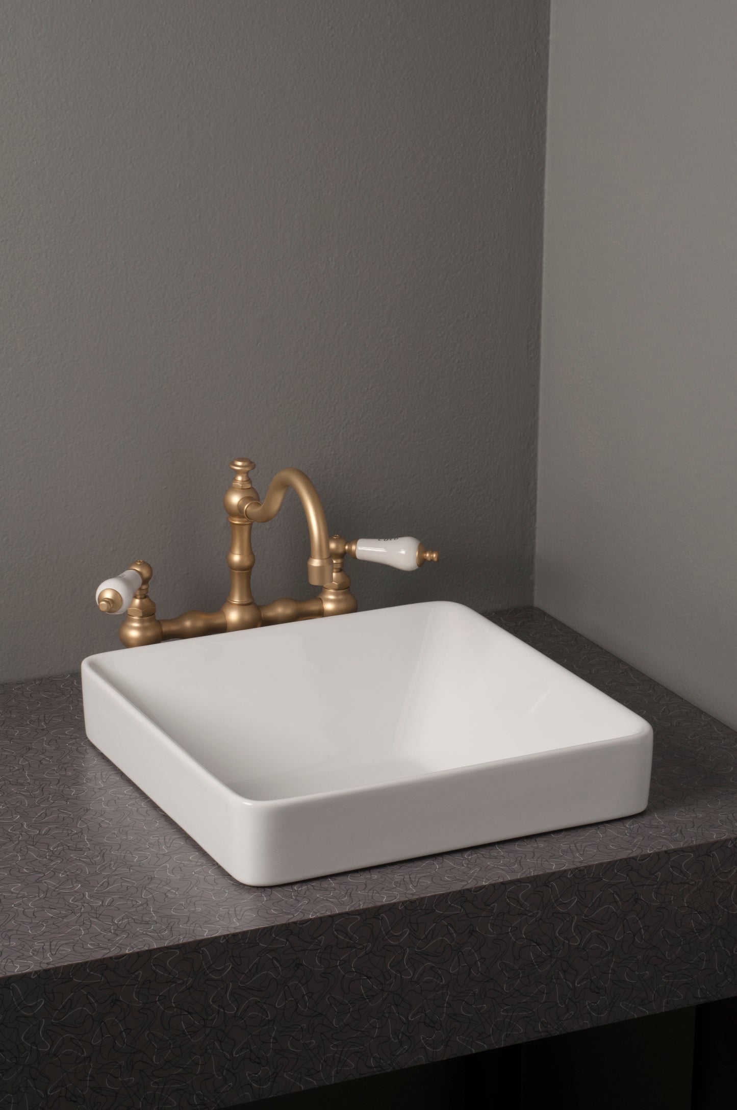 Strom Living Fireclay Square Semi Drop-In Sink in Gloss White