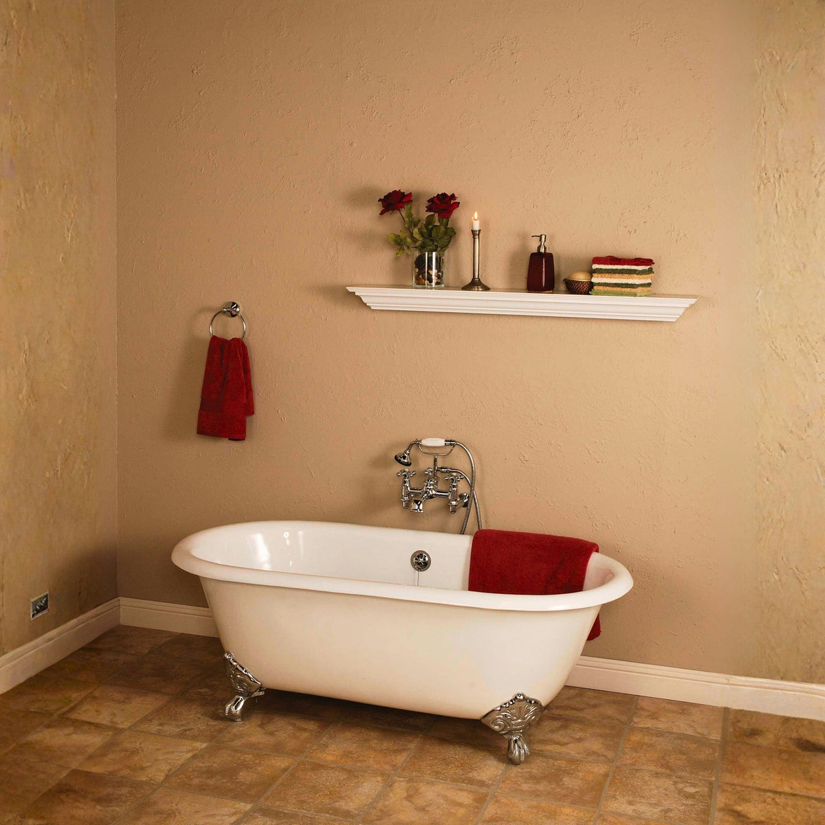 Clawfoot tub with a telephone-style tub filler