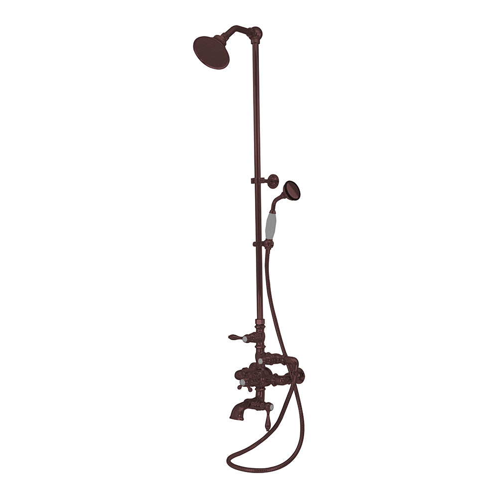 Exposed Thermostatic Shower System 64 1/2" Wall Mounted with 1.75 GPM Handshower and Lever/Cross Handles