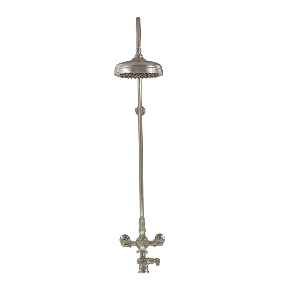 Exposed Thermostatic Shower System Wall Mounted with 1.75 GPM Lever/Cross Handles