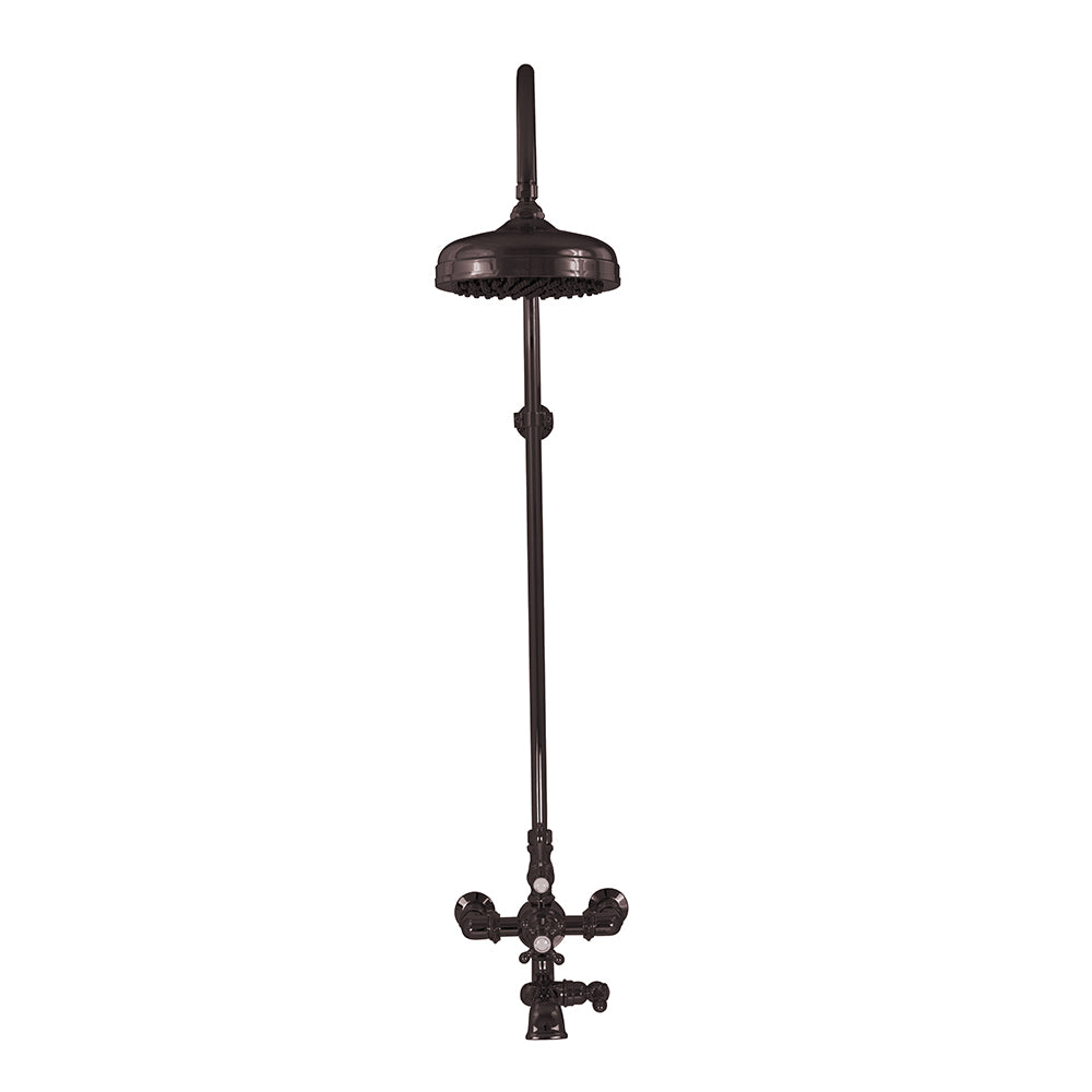 Exposed Thermostatic Shower System Wall Mounted with 1.75 GPM Lever/Cross Handles