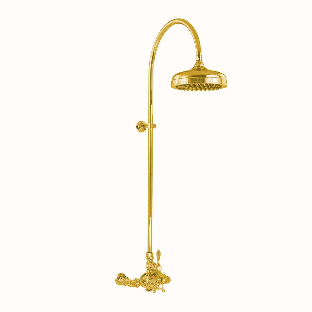 P1087 Exposed Thermostatic Shower System Wall Mounted with 1.75 GPM Lever/Cross Handles