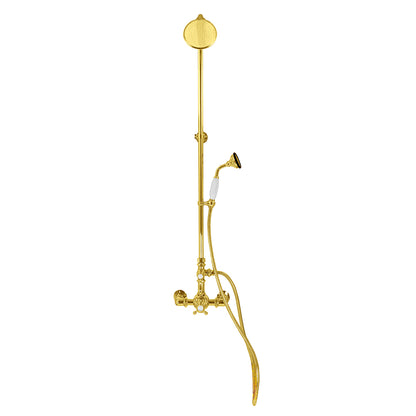 Exposed Thermostatic Shower System Wall Mounted with 1.75GPM Handshower and Lever/Cross Handles