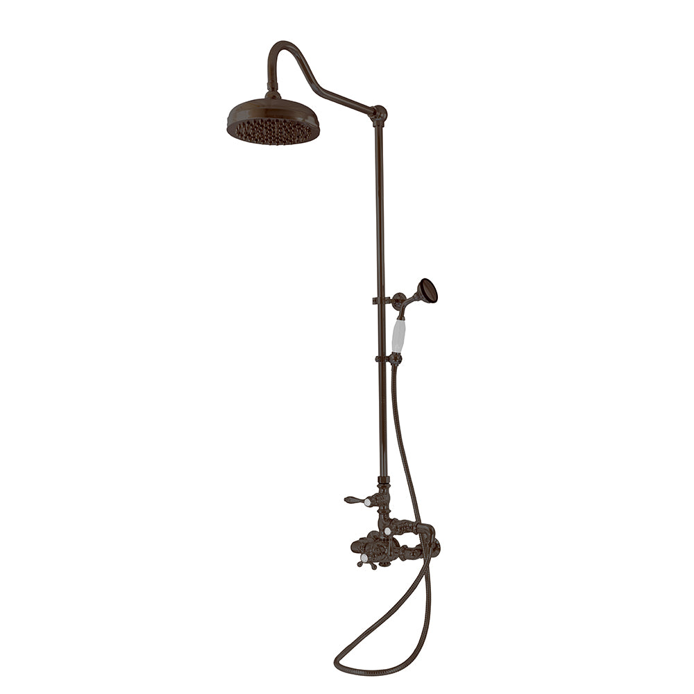 Exposed Thermostatic Shower System Wall Mounted with 1.75 GPM Handshower and Lever Handles