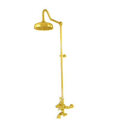 Exposed Thermostatic Shower System Wall Mounted with 1.75 GPM Spout Lever/Cross Handles