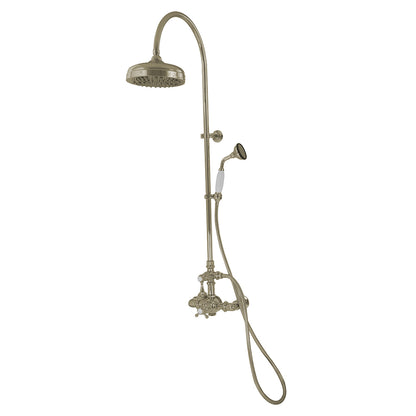 Exposed Thermostatic Shower System Wall Mounted with 1.75GPM Handshower and Lever/Cross Handles