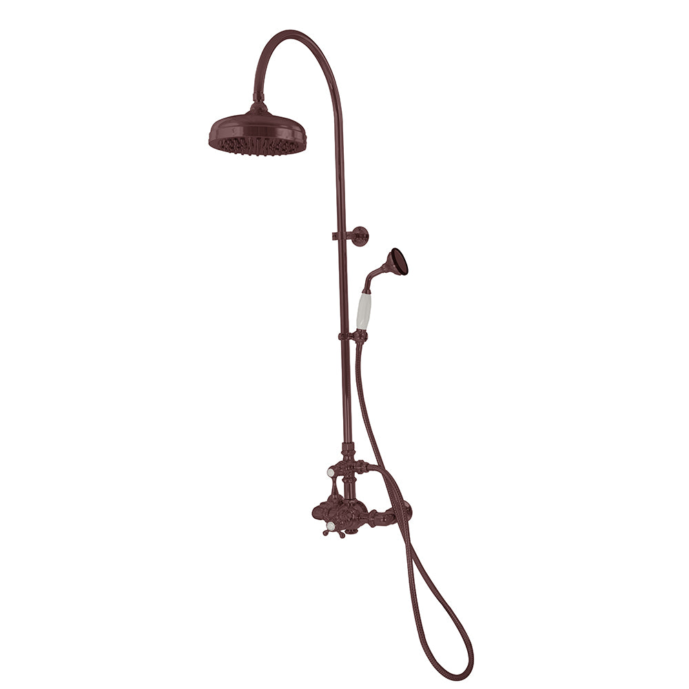 Exposed Thermostatic Shower System Wall Mounted with 1.75GPM Handshower and Lever/Cross Handles