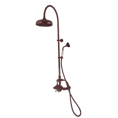 Exposed Thermostatic Shower System Wall Mounted with 1.75GPM Handshower and Lever/Cross Handles