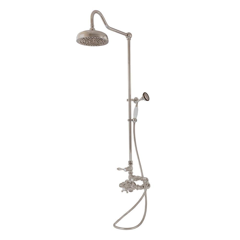 Exposed Thermostatic Shower System Wall Mounted with 1.75 GPM Handshower and Lever Handles