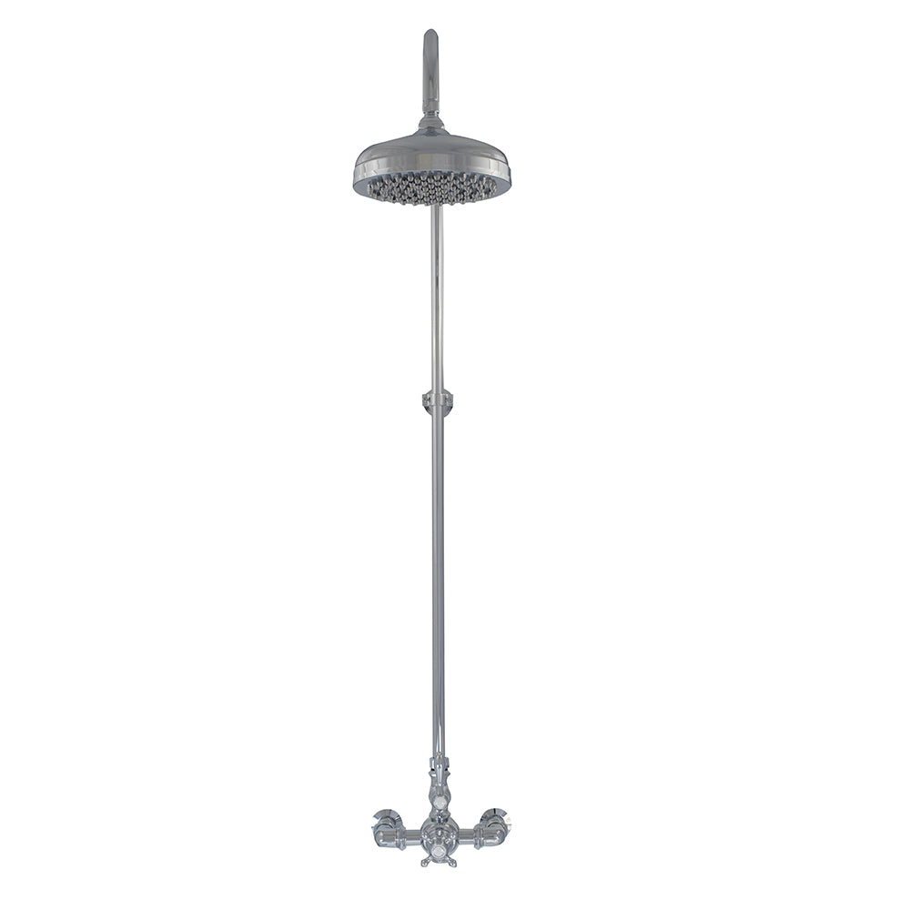 Exposed Thermostatic Shower System Wall Mounted with 1.75 GPM and Lever/Cross Handles