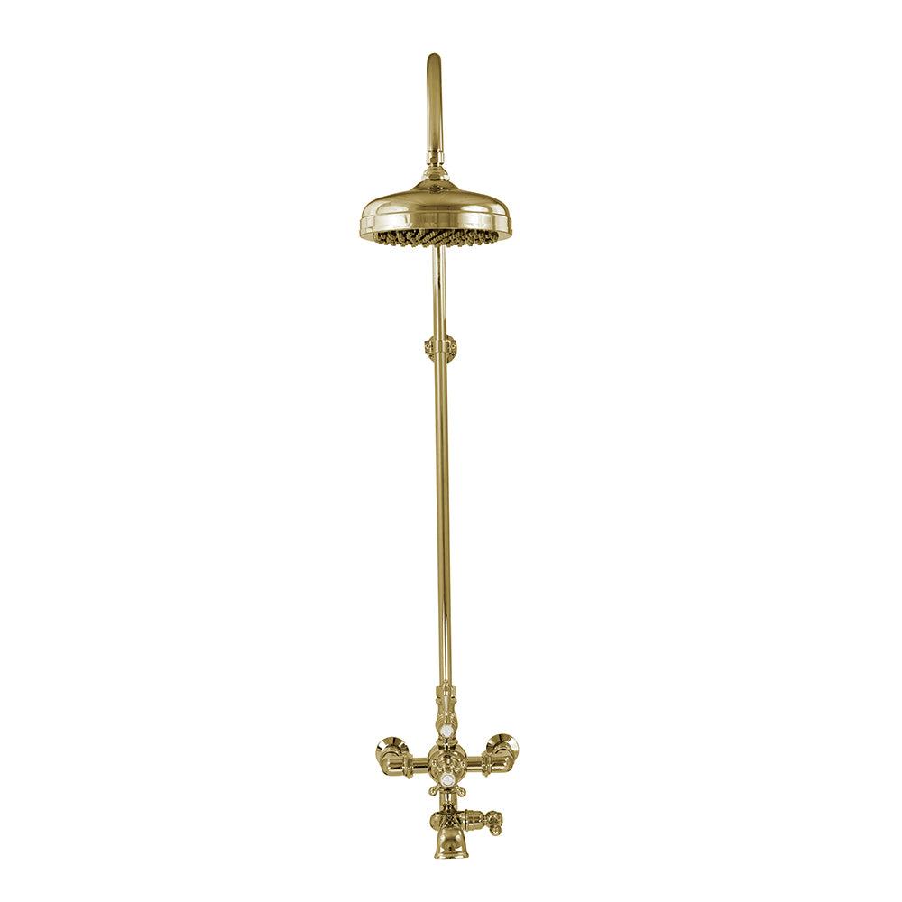 Exposed Thermostatic Shower System Wall Mounted with 1.75 GPM Lever/Cross Handles