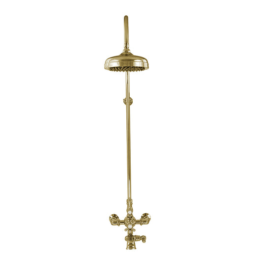 Exposed Thermostatic Shower System Wall Mounted with 1.75 GPM Lever/Cross Handles