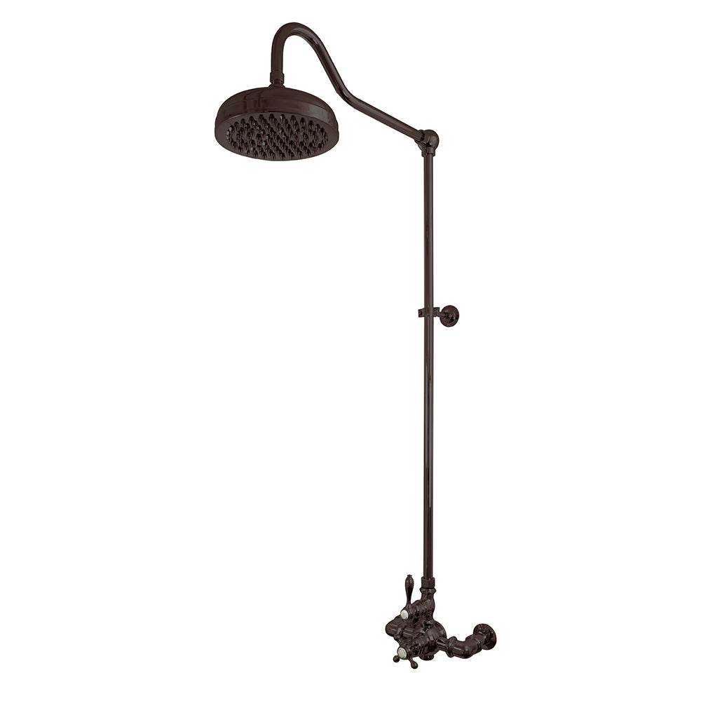Exposed Thermostatic Shower System Wall Mounted with 1.75 GPM and Lever/Cross Handles