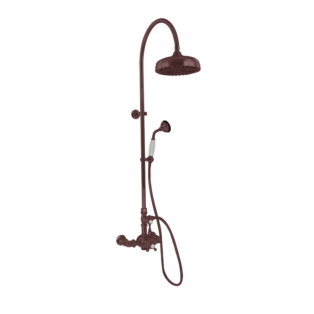 Exposed Thermostatic Shower System Wall Mounted with 1.75GPM Handshower and Lever/Cross Handles