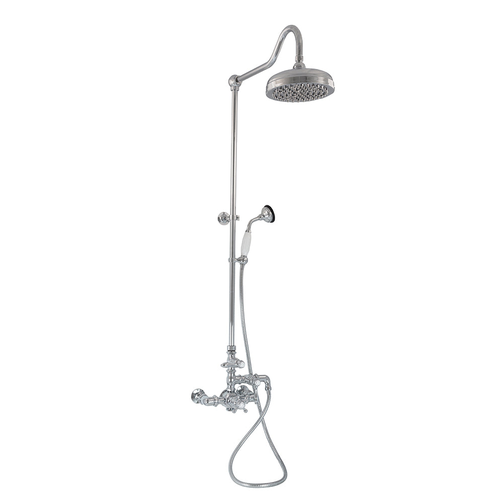 Exposed Thermostatic Shower System Wall Mounted with 1.75 GPM Handshower and Lever Handles
