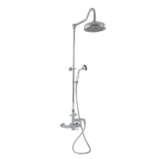 Exposed Thermostatic Shower System Wall Mounted with 1.75 GPM Handshower and Lever Handles