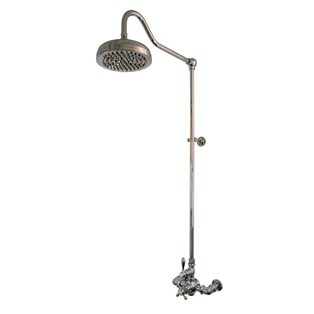 Exposed Thermostatic Shower System Wall Mounted with 1.75 GPM and Lever/Cross Handles