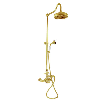 Exposed Thermostatic Shower System Wall Mounted with 1.75 GPM Handshower and Lever Handles