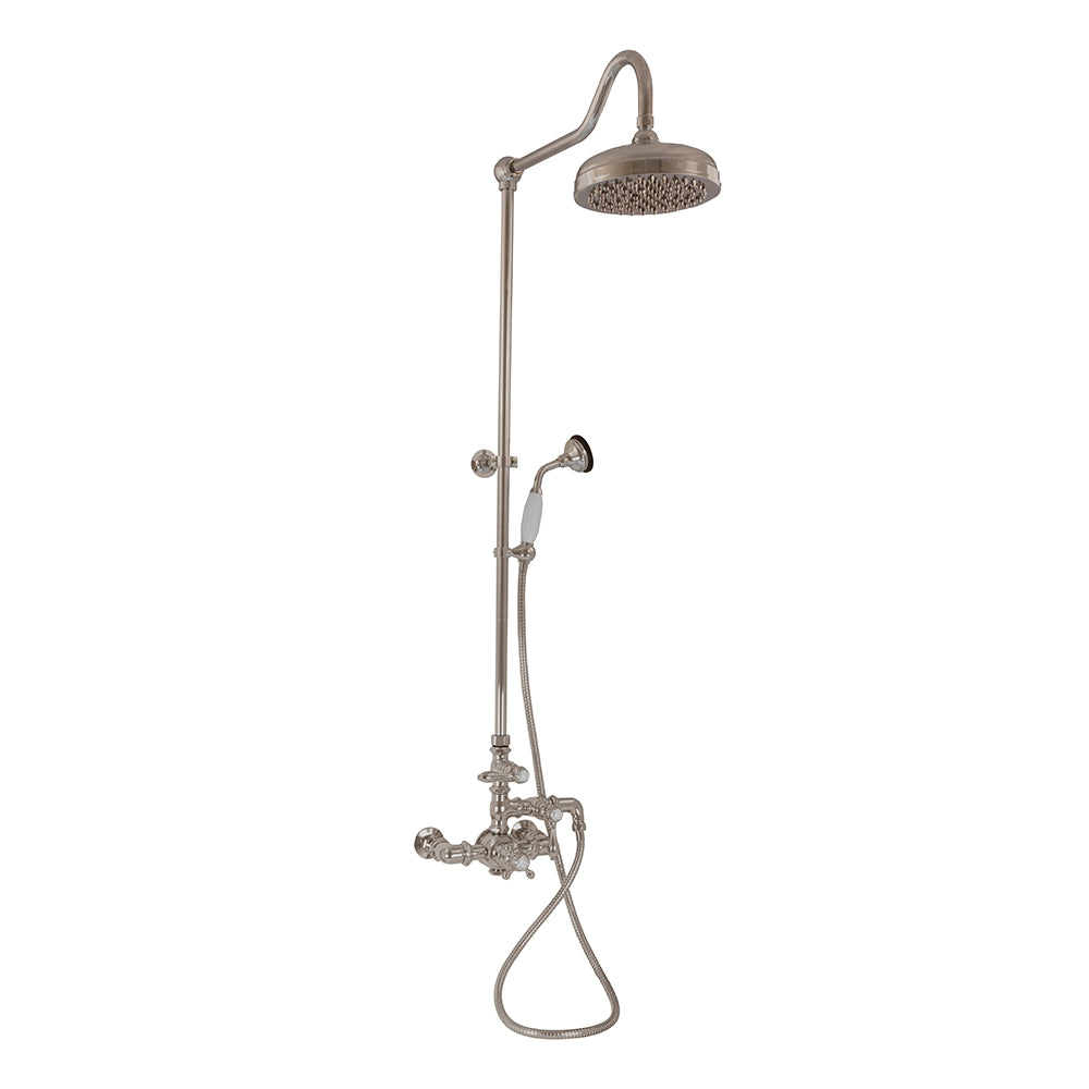 Exposed Thermostatic Shower System Wall Mounted with 1.75 GPM Handshower and Lever Handles