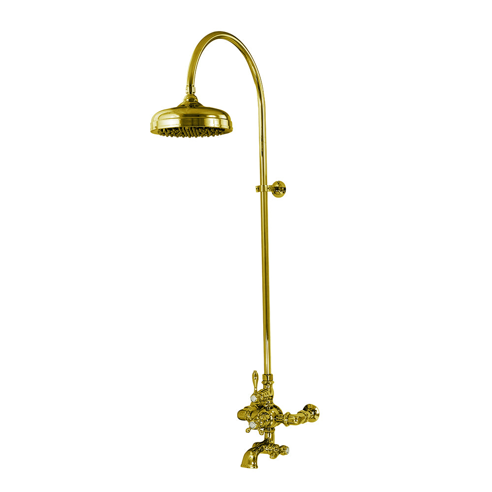 Exposed Thermostatic Shower System Wall Mounted with 1.75 GPM Lever/Cross Handles