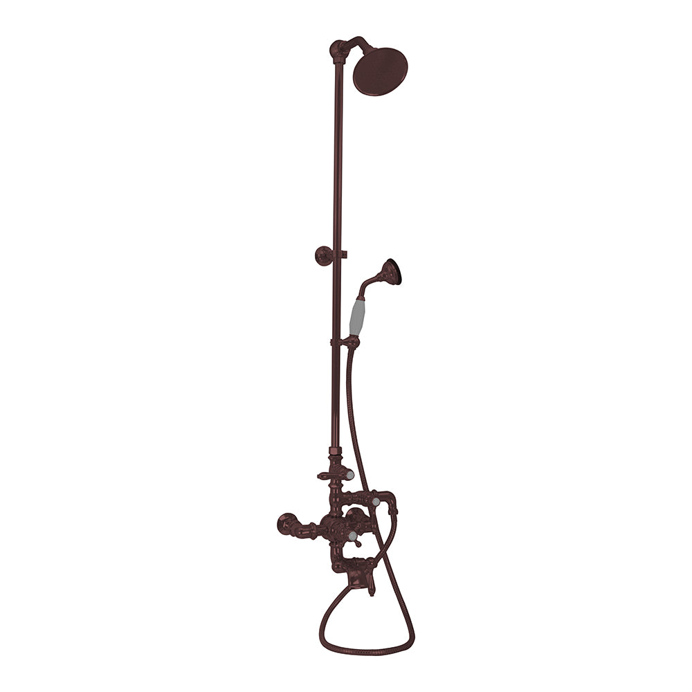 Exposed Thermostatic Shower System 64 1/2" Wall Mounted with 1.75 GPM Handshower and Lever/Cross Handles
