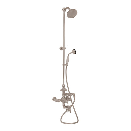 Exposed Thermostatic Shower System 64 1/2" Wall Mounted with 1.75 GPM Handshower and Lever/Cross Handles