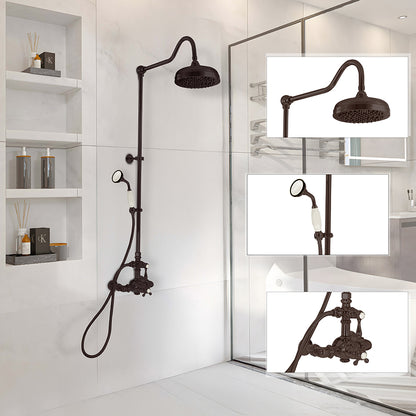 Strom Living Exposed Thermostatic Shower System Wall Mounted with 1.75 GPM Handshower and Lever/Cross Handles