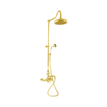 Exposed Thermostatic Shower System Wall Mounted with 1.75 GPM Handshower and Lever Handles
