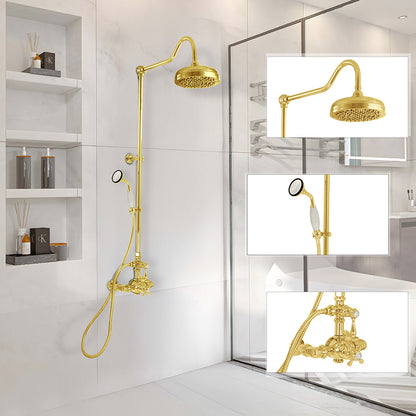 Strom Living Exposed Thermostatic Shower System Wall Mounted with 1.75 GPM Handshower and Lever/Cross Handles
