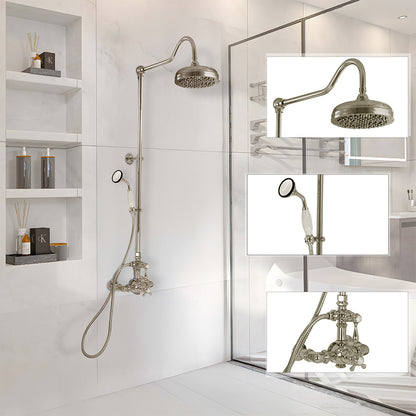 Strom Living Exposed Thermostatic Shower System Wall Mounted with 1.75 GPM Handshower and Lever/Cross Handles