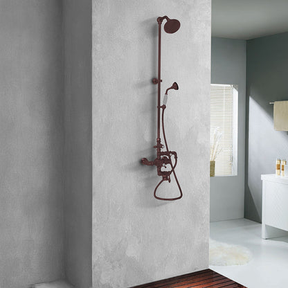 Exposed Thermostatic Shower System 64 1/2" Wall Mounted with 1.75 GPM Handshower and Lever/Cross Handles