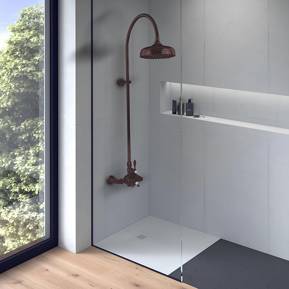 P1087 Exposed Thermostatic Shower System Wall Mounted with 1.75 GPM Lever/Cross Handles