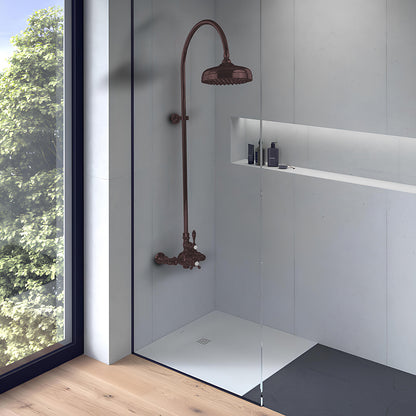 P1087 Exposed Thermostatic Shower System Wall Mounted with 1.75 GPM Lever/Cross Handles