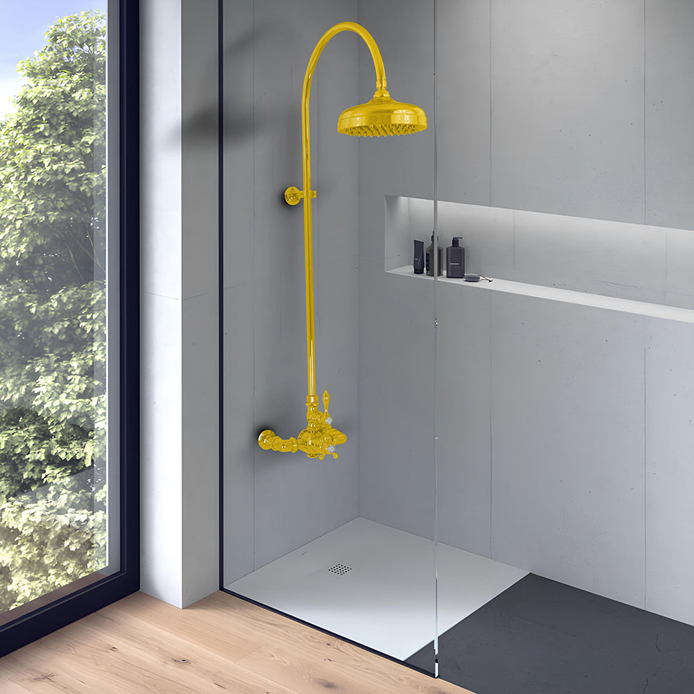 P1087 Exposed Thermostatic Shower System Wall Mounted with 1.75 GPM Lever/Cross Handles
