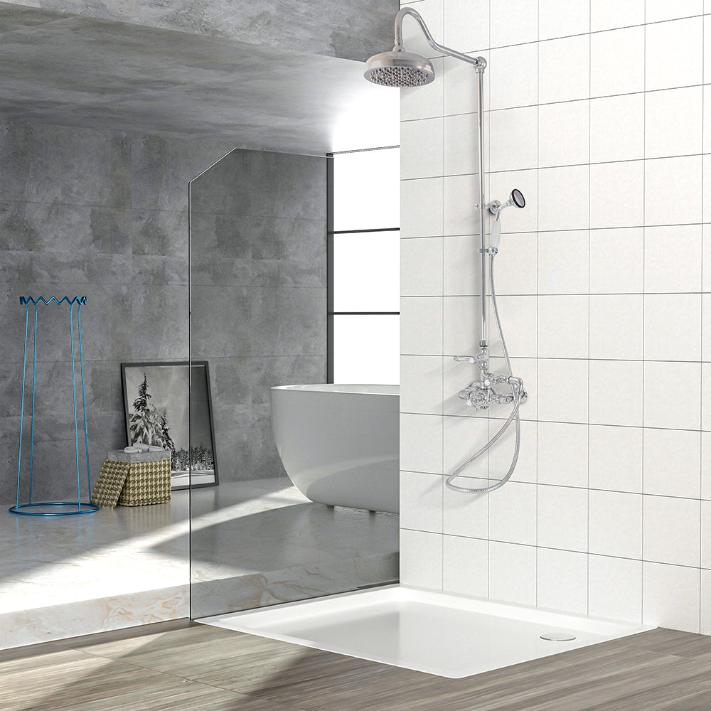 Exposed Thermostatic Shower System Wall Mounted with 1.75 GPM Handshower and Lever Handles