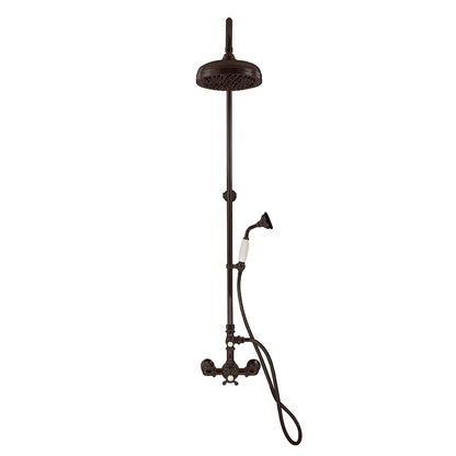 Strom Living Exposed Thermostatic Shower System Wall Mounted with 1.75 GPM Handshower and Lever/Cross Handles
