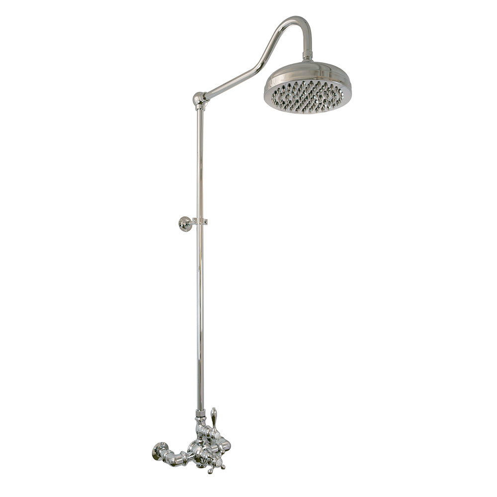 Exposed Thermostatic Shower System Wall Mounted with 1.75 GPM and Lever/Cross Handles