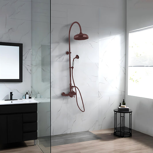 Exposed Thermostatic Shower System Wall Mounted with 1.75GPM Handshower and Lever/Cross Handles