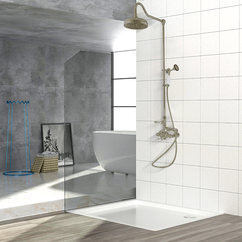 Exposed Thermostatic Shower System Wall Mounted with 1.75 GPM Handshower and Lever Handles