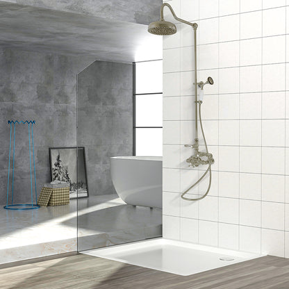 Exposed Thermostatic Shower System Wall Mounted with 1.75 GPM Handshower and Lever Handles