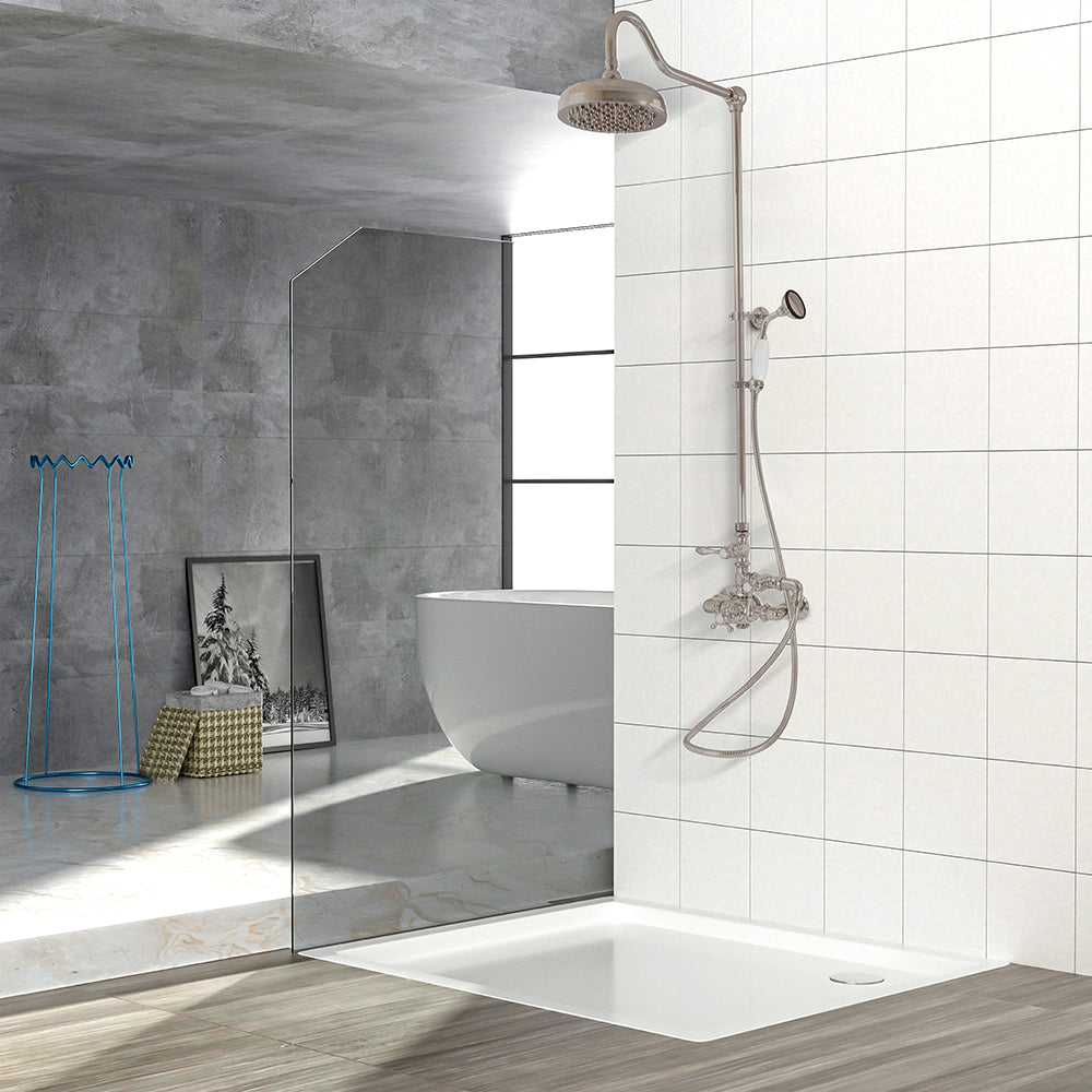Exposed Thermostatic Shower System Wall Mounted with 1.75 GPM Handshower and Lever Handles