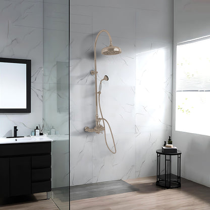 Exposed Thermostatic Shower System Wall Mounted with 1.75GPM Handshower and Lever/Cross Handles