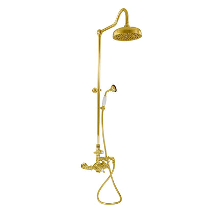 Exposed Thermostatic Shower System Wall Mounted with 1.75 GPM Handshower and Lever Handles