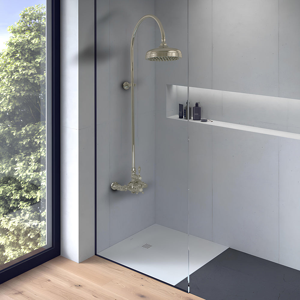 P1087 Exposed Thermostatic Shower System Wall Mounted with 1.75 GPM Lever/Cross Handles