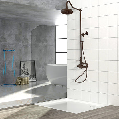 Exposed Thermostatic Shower System Wall Mounted with 1.75 GPM Handshower and Lever Handles