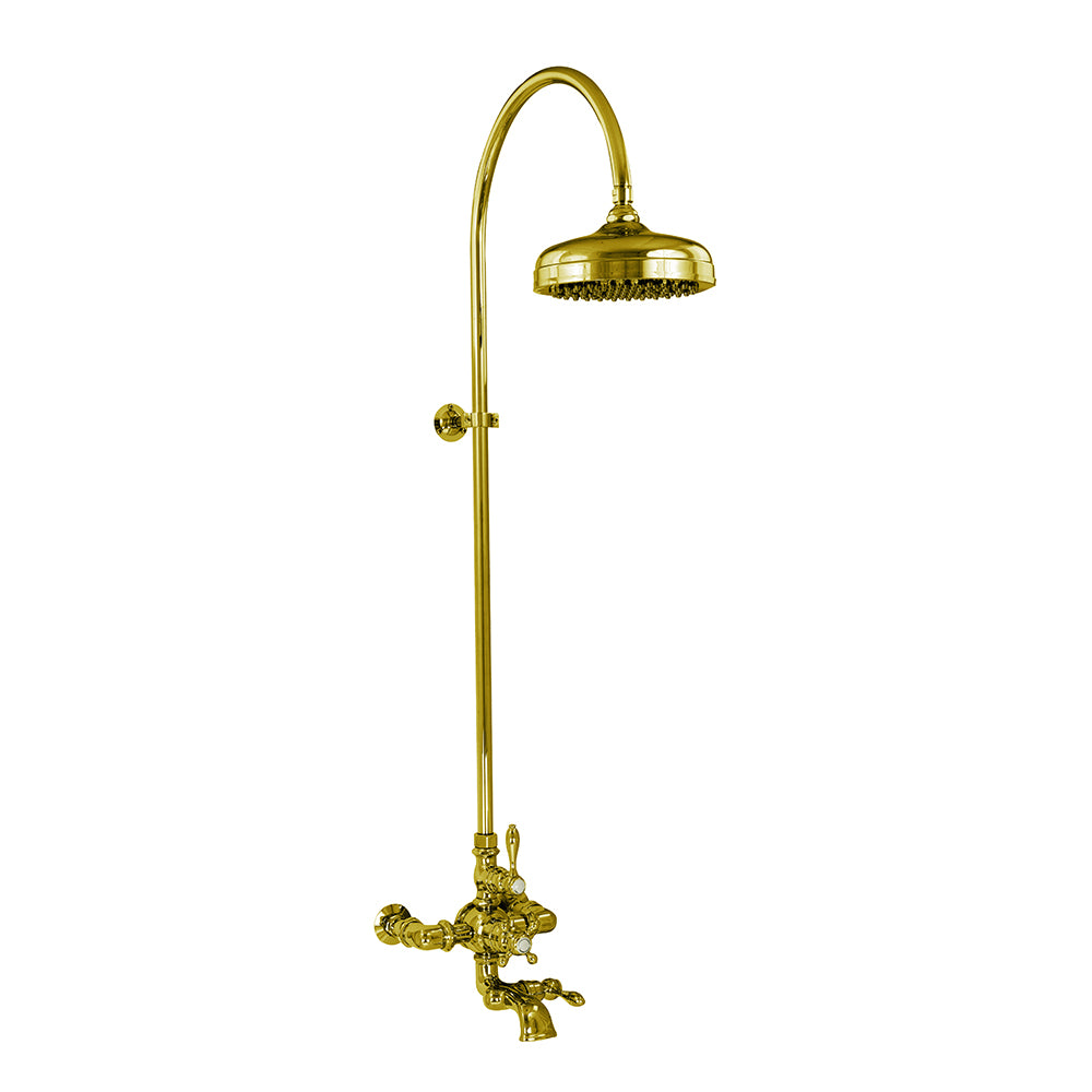 Exposed Thermostatic Shower System Wall Mounted with 1.75 GPM Lever/Cross Handles