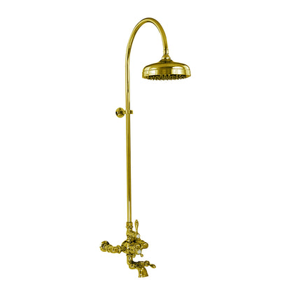 Exposed Thermostatic Shower System Wall Mounted with 1.75 GPM Lever/Cross Handles