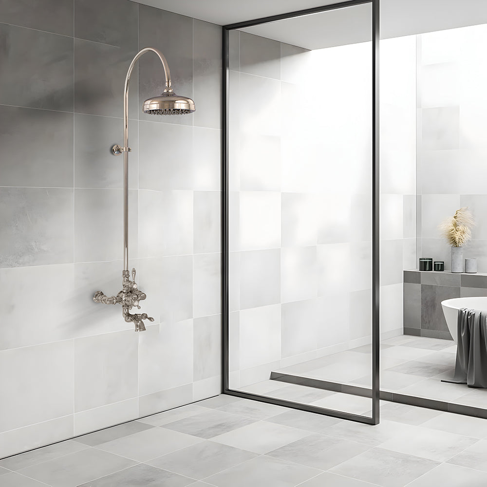 Exposed Thermostatic Shower System Wall Mounted with 1.75 GPM Lever/Cross Handles