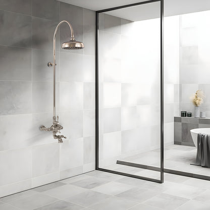 Exposed Thermostatic Shower System Wall Mounted with 1.75 GPM Lever/Cross Handles