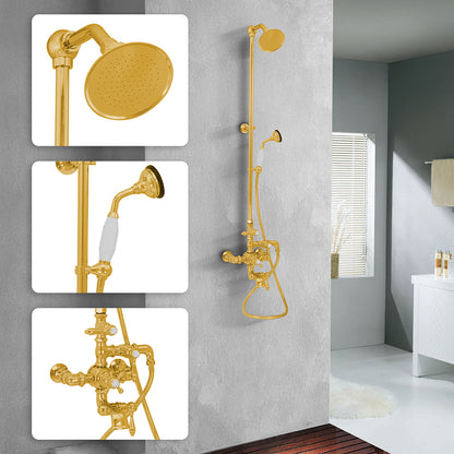 Exposed Thermostatic Shower System 64 1/2" Wall Mounted with 1.75 GPM Handshower and Lever/Cross Handles